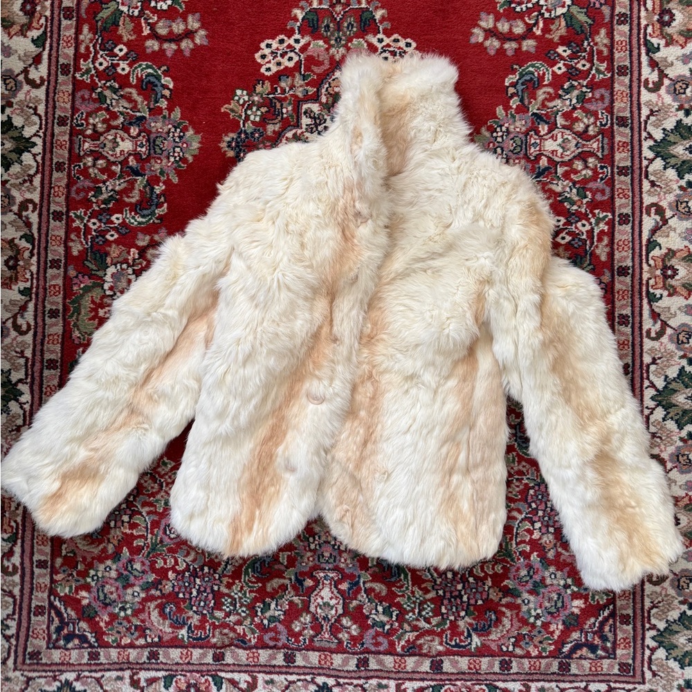 Cream Rabbit Fur Coat